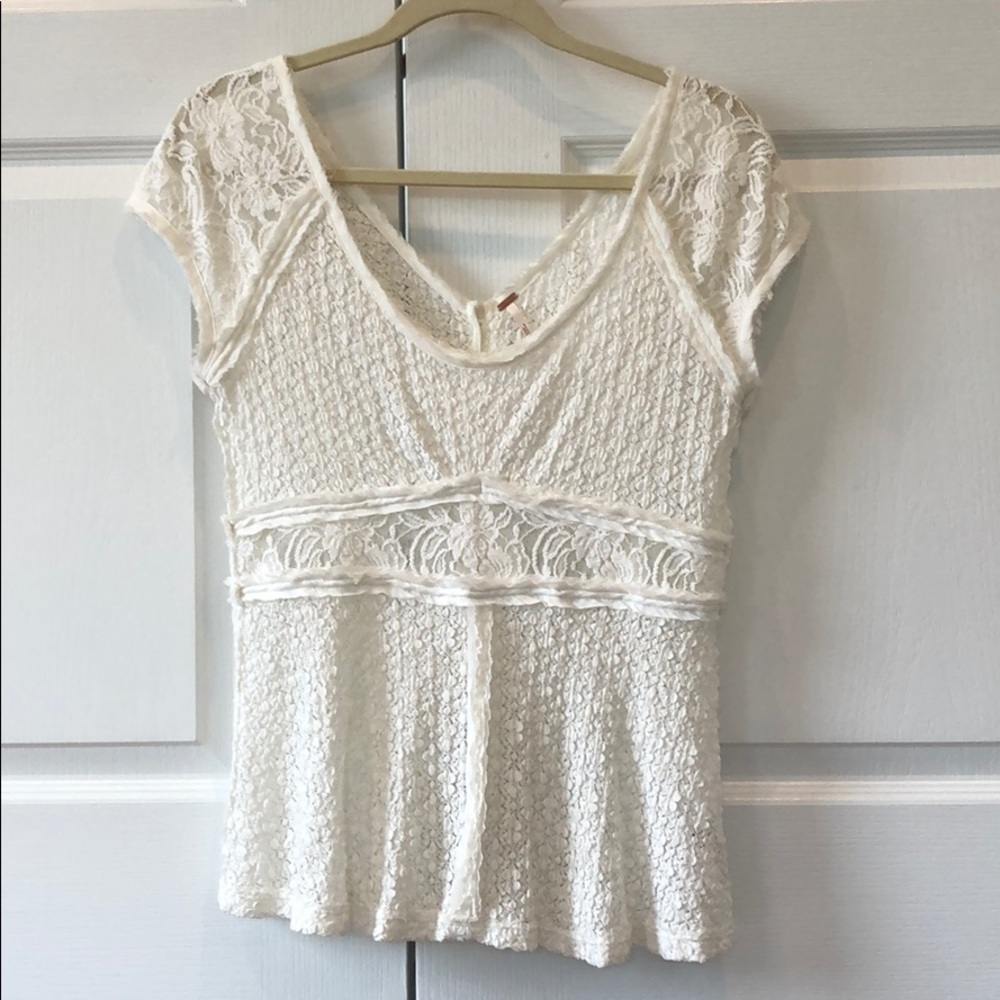Brand new worn once soft white lace T-shirt